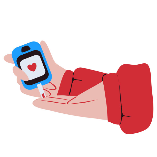 糖尿病检测插画。使用血糖仪检测血糖水平。世界糖尿病日。图片下载