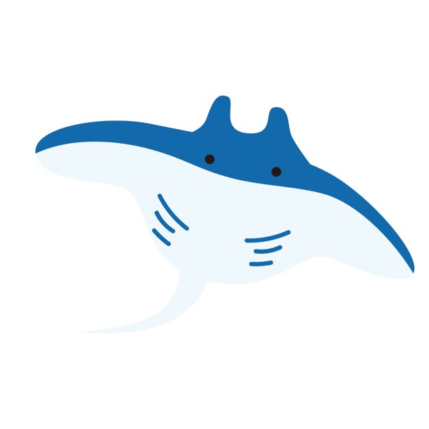 简笔可爱风格的蝠鲼插画图片下载