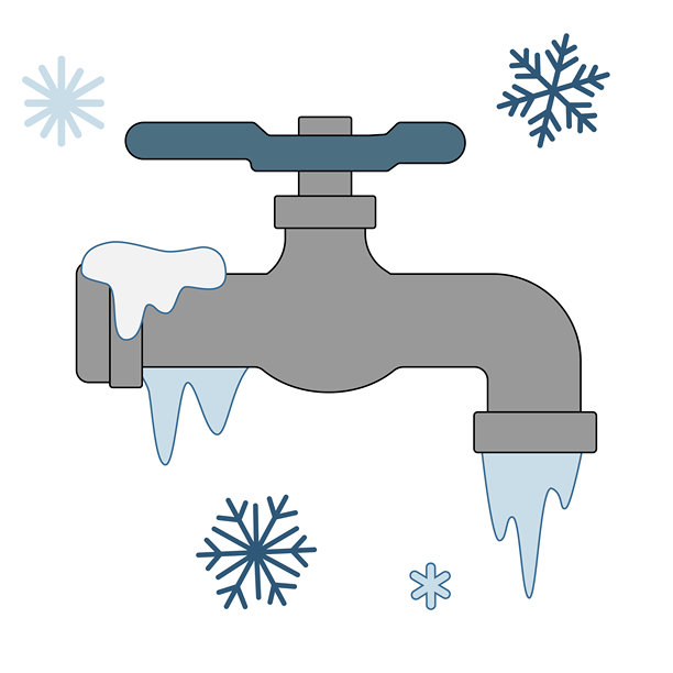 冬天结冰的水龙头，附带冰雪和雪花图片下载