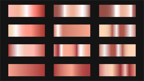 暖色调渐变色块集合，包括红色、粉色和桃色的色度，以网格格式显示图片下载