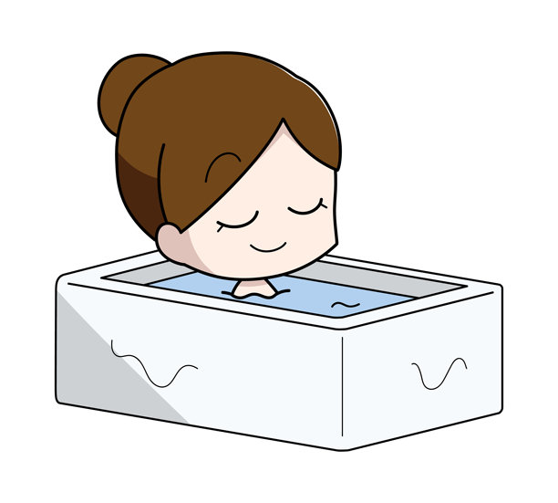 一名女子沐浴的插画图片下载