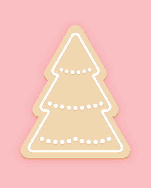 圣诞树饼干模具，糖霜饼干，带裱花糖霜和雪花撒料图片下载