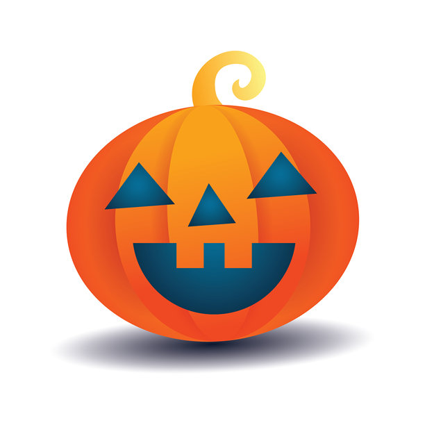 卡通风格的幽灵万圣节南瓜灯矢量插画，用于节日装饰和图形设计图片下载