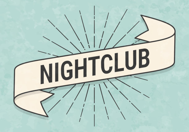 复古风格的夜总会横幅 - 旧纹理纸图片下载