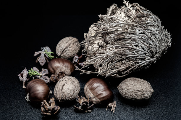 典型的秋季水果的精美静物照片图片下载