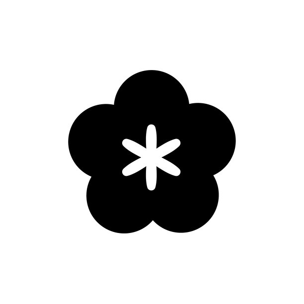 梅花图标单色素材插画图片下载