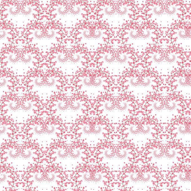 爱心形状的樱花无缝图案。手绘水彩插画。适用于面料、壁纸、贺卡、设计、装饰和插画。图片下载