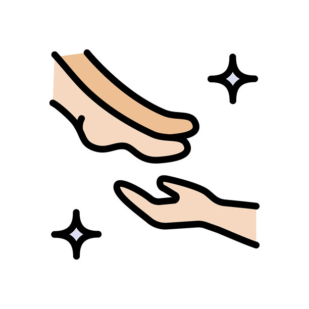 足部护理图标。足部卫生、健康足部、足部护理、足病医生、足病学图标、修脚图标、足部健康。简约矢量插画图片下载