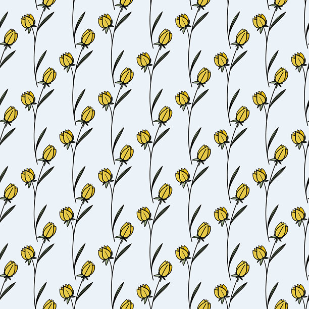 手绘水彩风格的自然花卉背景绿叶图案。矢量丛林热带叶子和夏季花朵。植物系复古风，适用于婚礼请柬的质朴无缝印花。图片下载