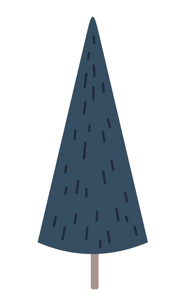 波西米亚圣诞树剪贴画。圣诞节节日手绘素材。扁平风格矢量图图片下载