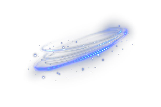 抽象的发光蓝色圆形线条，具有霓虹弧光、辐射动能和流畅的漩涡形状，非常适合未来视觉、数字背景和现代矢量光效插画。图片下载