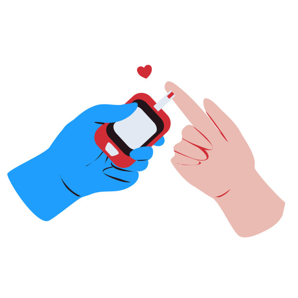 糖尿病检测插画。使用血糖仪测量血糖水平。世界糖尿病日。图片下载