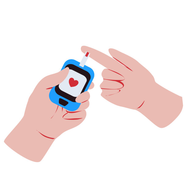 糖尿病检测插画。使用血糖仪检测血糖水平。世界糖尿病日。图片下载