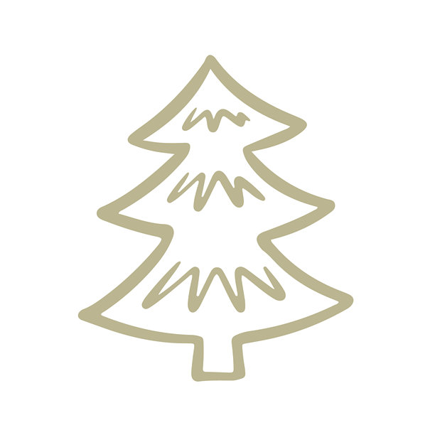 圣诞树手绘涂鸦图标插画。可爱的卡通线条艺术标志图片下载