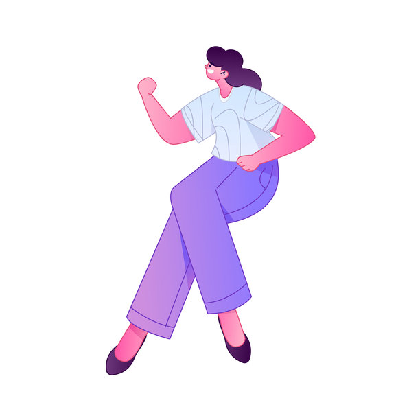 人物坐姿，来自互联网的矢量扁平渐变插画图片下载