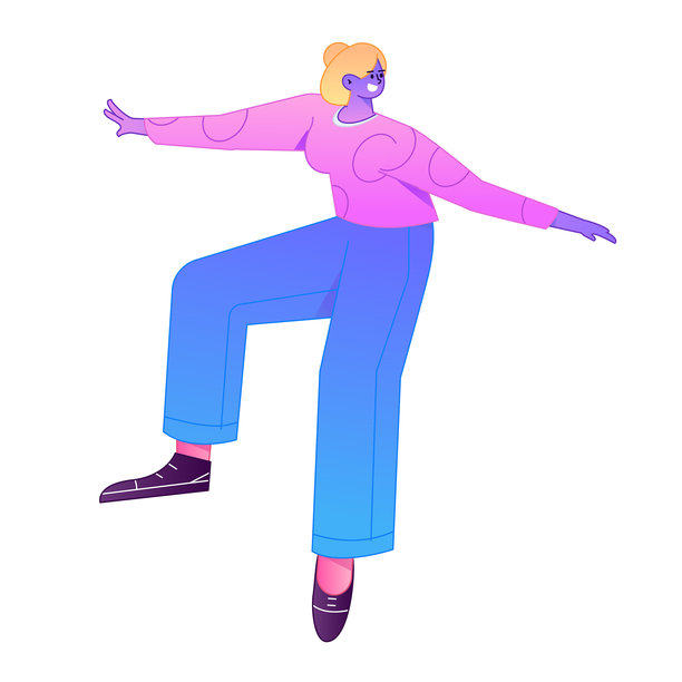 人物坐姿，互联网矢量渐变插画图片下载