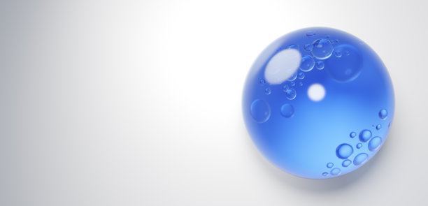 3D插画。白色背景上的蓝色液体。凝胶。复制空间。（横向）图片下载