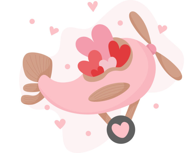 情人节飞机矢量素材图片下载