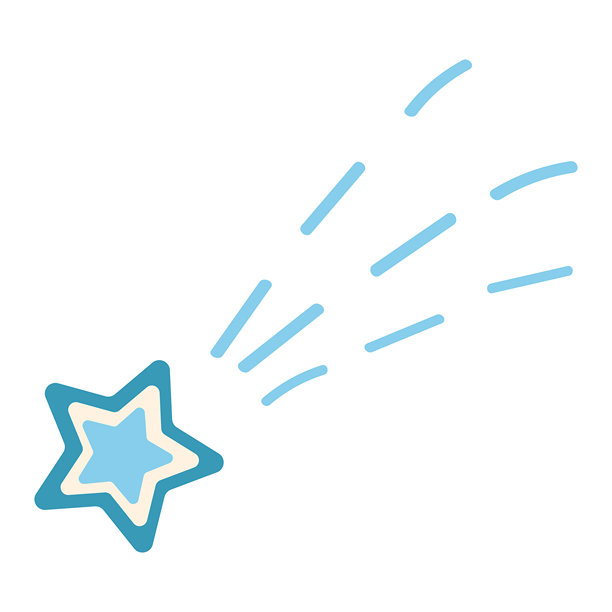 流星圣诞插画，可爱的节日矢量设计，适用于耶稣诞生场景、节日装饰、冬季问候、天体图形和斯堪的纳维亚风格元素图片下载