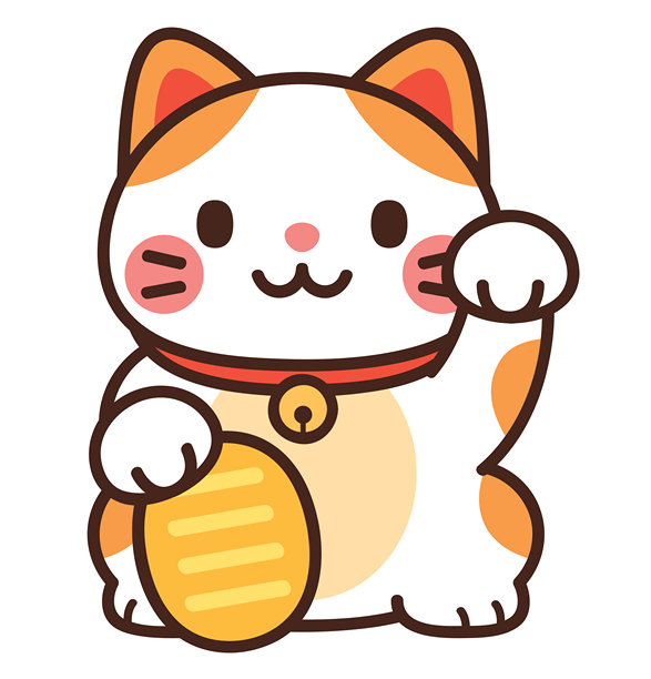 可爱的招财猫卡通插画图片下载