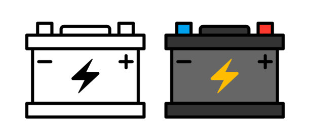 矢量汽车电瓶扁平化插画图片下载