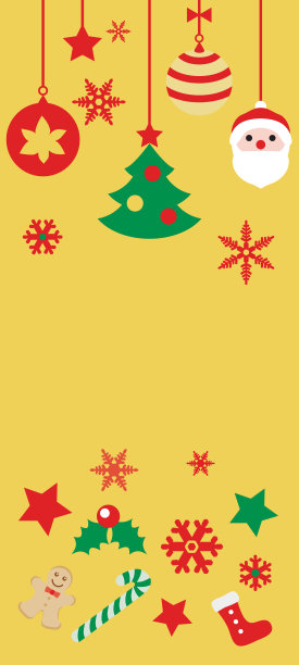 可爱的圣诞节边框插画，配有圣诞老人和彩球图片下载