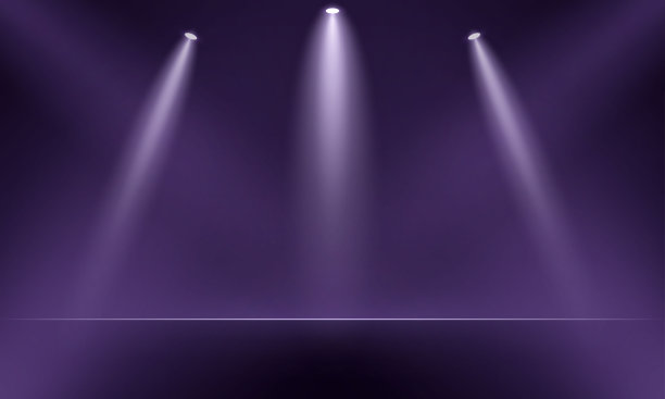 深紫色工作室房间背景。带有灯光效果的空房间。适用于网站销售产品的空间。矢量插画。图片下载