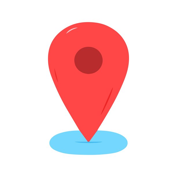 红色地图定位图钉卡通插画图片下载