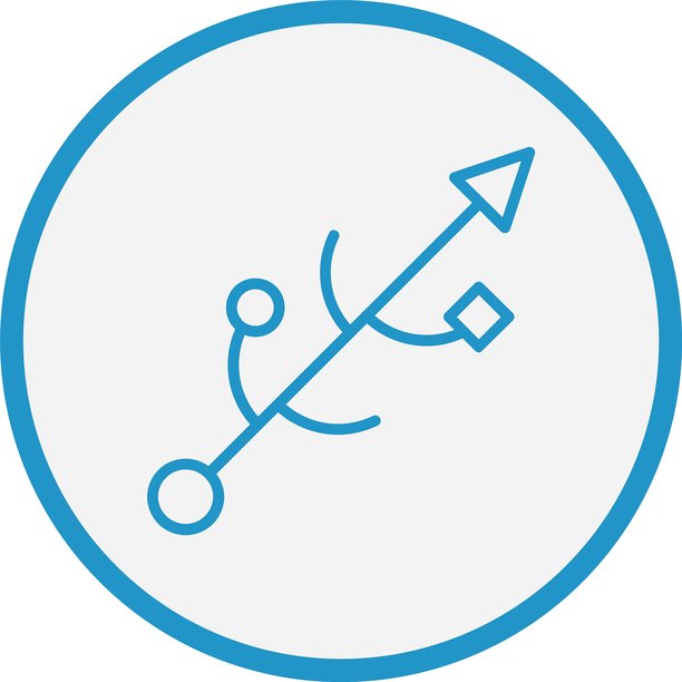 蓝色的圆形USB连接线图片下载