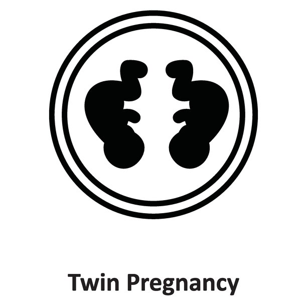 可轻松修改或编辑的双胞胎孕妇矢量图标图片下载