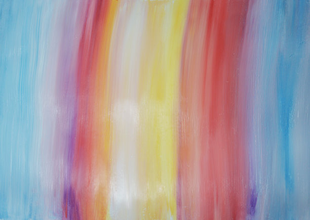 彩虹抽象水彩背景。手绘的垂直条纹，色彩渐变。图片下载