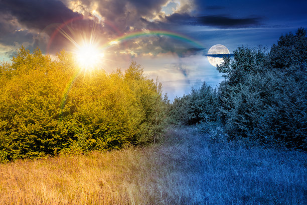秋分时节，山地景观与林木植被图片下载