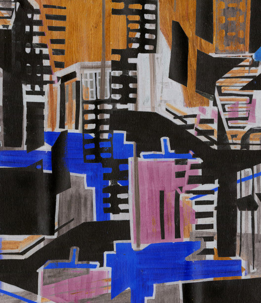 抽象的涂鸦风格城镇图案。适用于您设计的彩色插画图片下载