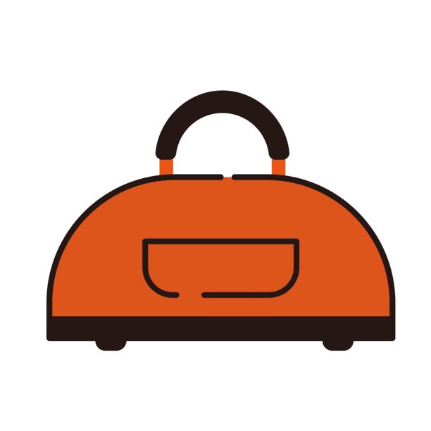 橙色波士顿包的简约插画图片下载