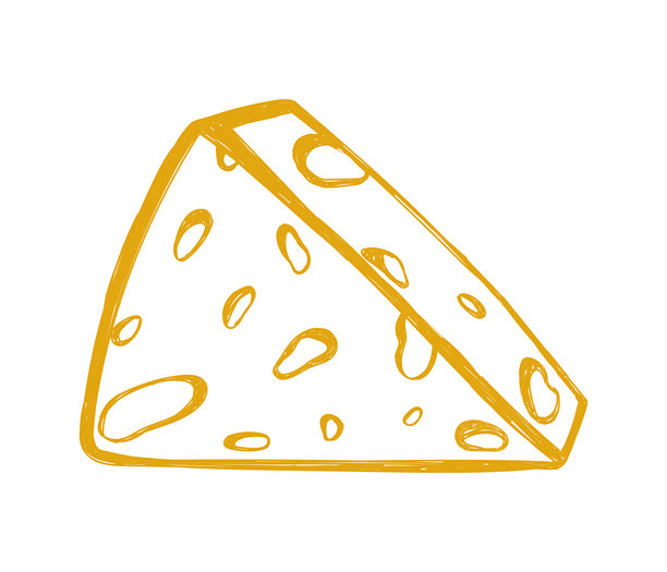 手绘涂鸦风格的意大利美食。卡通蜡笔风格的奶酪块。意大利食材、奶酪块、地中海晚餐元素，适用于意面、披萨、葡萄酒、菜单。极简涂鸦草图。矢量插画。图片下载