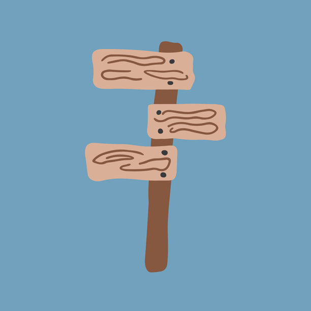 可爱的卡通木牌图片图标。矢量插画。图片下载