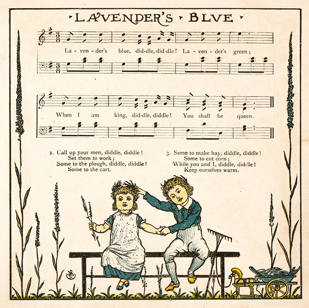 19世纪童谣插画：薰衣草蓝图片下载