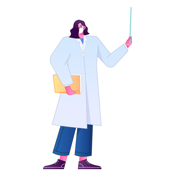 医生专业姿势 医疗诊断咨询渐变扁平矢量插画 健康服务姿势素材图片下载