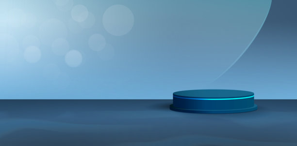 房间里带有蓝天背景的讲台插画图片下载