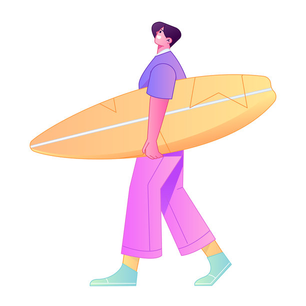 动态人物，摆姿势，平衡，矢量，扁平，渐变插画图片下载