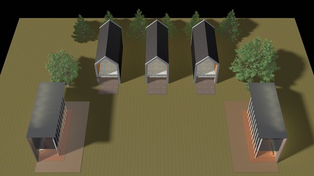 3D 风格的风景与建筑插画图片下载