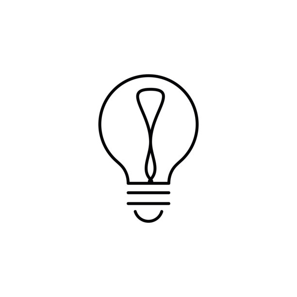 现代简约灯泡图标，代表着创意、能量和智能照明。非常适合智能家居应用、UI设计、创新项目和科技品牌。为您而设计。矢量EPS 10。图片下载
