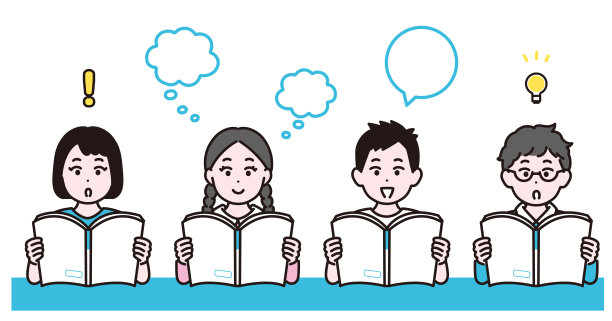 插画：孩子们阅读和学习。矢量图。图片下载