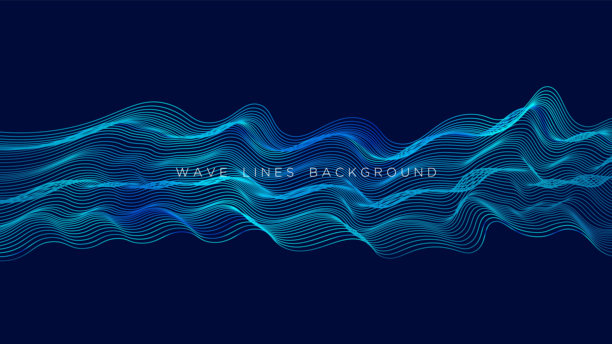 现代未来科技粒子波浪背景。适用于商业、演示、广告、横幅、网站、登陆页面、壁纸屏幕等的未来现代背景设计。图片下载