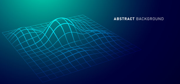 数字技术速度连接，蓝绿色背景，网络纳米信息，抽象沟通，创新未来科技数据，互联网网络连接，人工智能大数据，线条点状插画图片下载