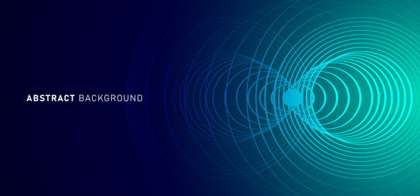 数字科技高速连接，蓝绿色背景，赛博纳米信息，抽象通信，创新未来科技数据，互联网网络连接，人工智能大数据，线条点状插画图片下载