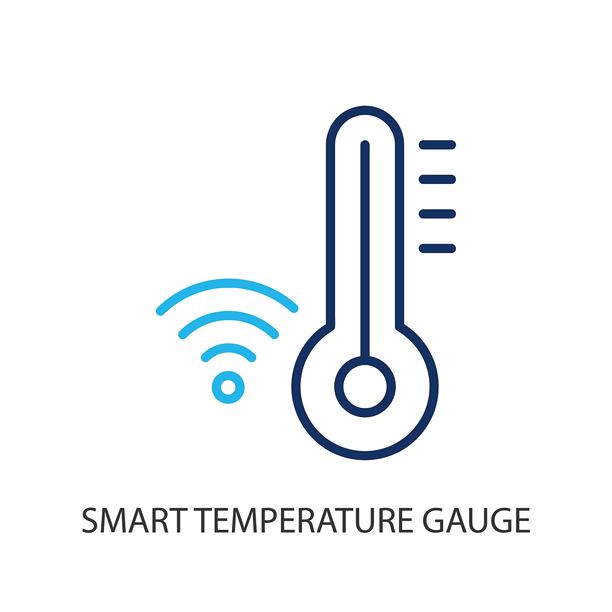 智能温度计细线图标，原创矢量插画。图片下载