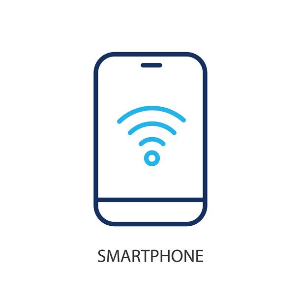 智能手机细线图标。原创矢量插画。图片下载