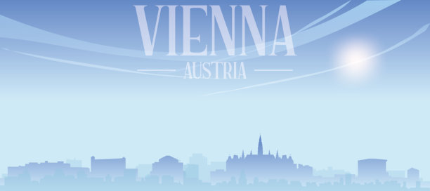 奥地利维也纳通用城市天际线全景海报图片下载