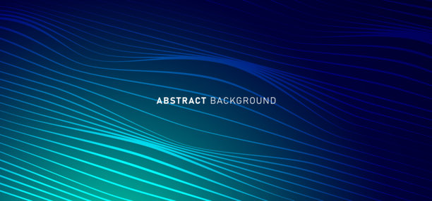 数字科技速度连接，蓝绿色背景，网络信息，抽象通讯，创新未来科技数据，互联网连接，人工智能大数据，线条点状插画图片下载